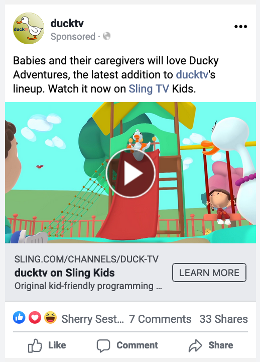 duckTV_FB_Newsfeed_Lola_Ducky_Screenshot